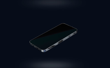 Isolated smart mobile falling towards ground