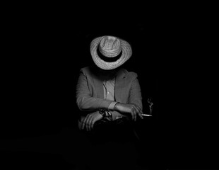 Depression concept explain with a black and white style