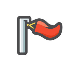 Biathlon wind flag Vector icon Cartoon illustration.