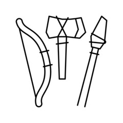 rock painting line icon vector illustration