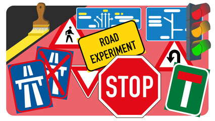 various road signs illustration