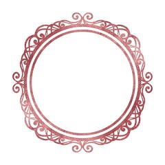 ピンクゴールドのクラシカルな円形フレーム