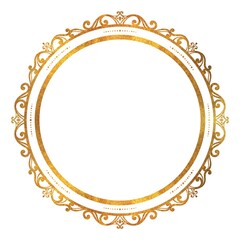 ゴールドのクラシカルな円形フレーム