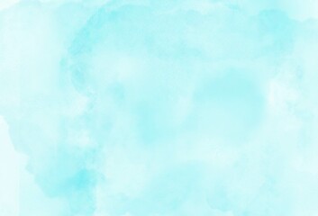 空色の水彩背景　横