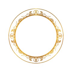 ゴールドのクラシカルな円形フレーム