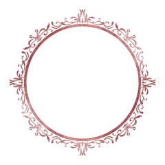 ピンクゴールドのクラシカルな円形フレーム