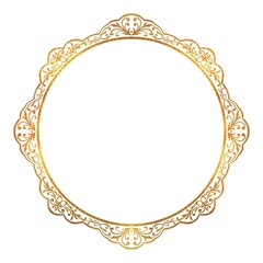 ゴールドのクラシカルな円形フレーム