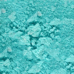 Strange blue green turquoise background. Flat lay abstract design modern idea. Textured backdrop with interesting color