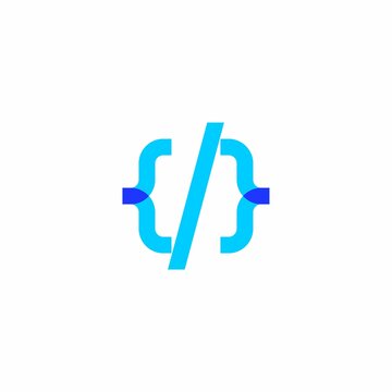 Coding logo design. coding icon, logo design template