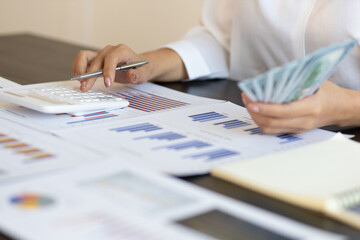 Business account analysis and personal finance planning concepts.