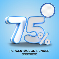 3D 75 percentage for discount sale element blue color