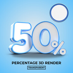 3D 50 percentage for discount sale element blue color