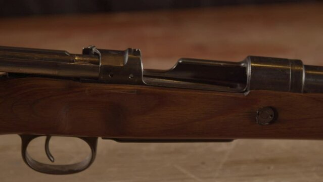 Close up of Kar98 mauser bolt with an empty chamber