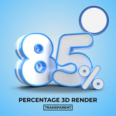 3D 85 percentage for discount sale element blue color