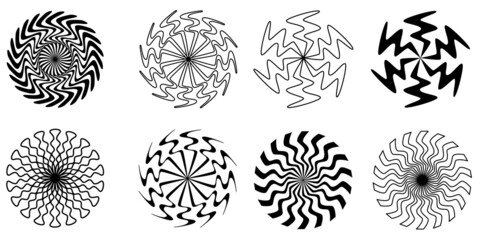 Futuristic line geometry shape retro abstract elements for logo poster design . Vector illustration