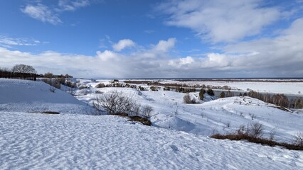 winter landscape with river