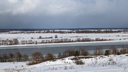 winter landscape with snow
