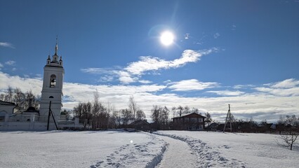 church in the snow