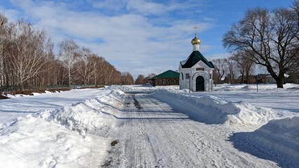 church in the snow