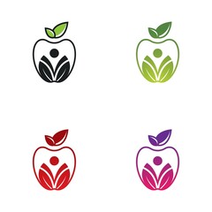 Apple logo template icon set
