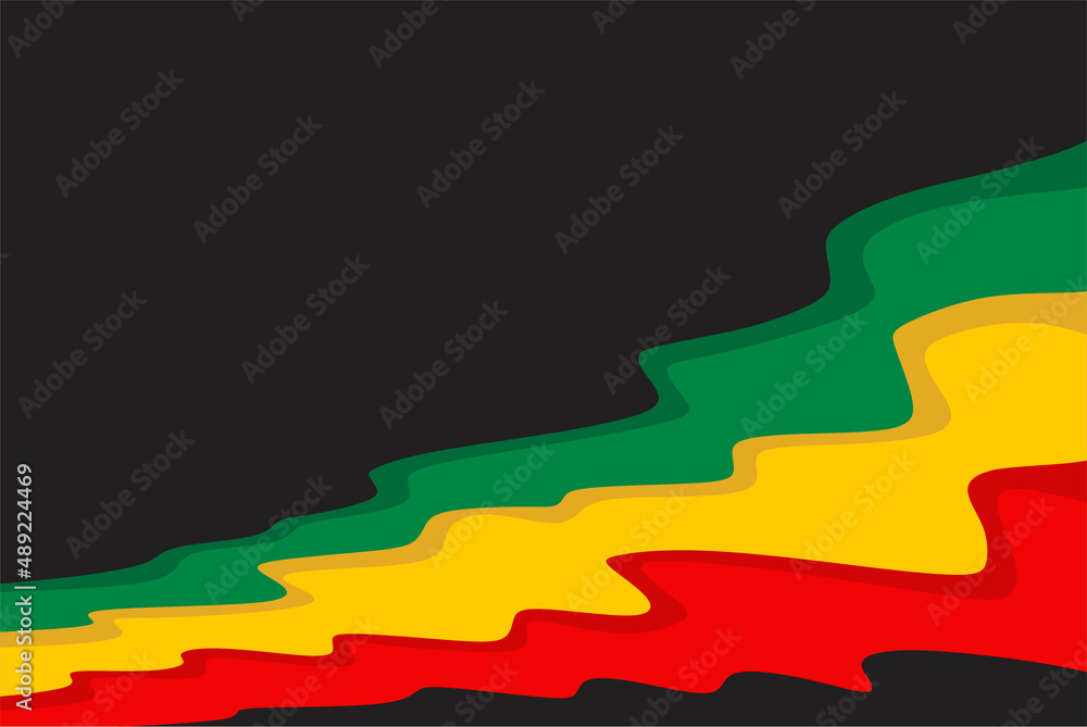 Poster simple jamaican background with waving lines pattern and with some copy space area