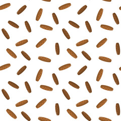 Seamless pattern with hand drawn colored grilled burger patties