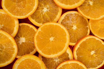 fresh orange slices with beautiful pattern
