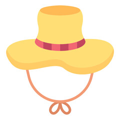 Woman hat flat icon. Can be used for digital product, presentation, print design and more.