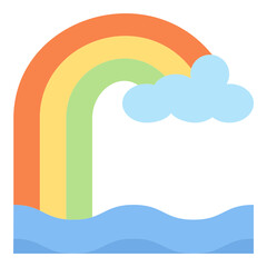 Rainbow flat icon. Can be used for digital product, presentation, print design and more.