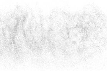 Distressed black texture. Dark grainy texture on white background. Dust overlay textured. Grain noise particles. Rusted white effect. Grunge design elements. Vector illustration, EPS 10.