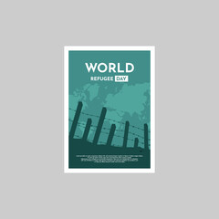 World Refugee Day poster vector illustration design