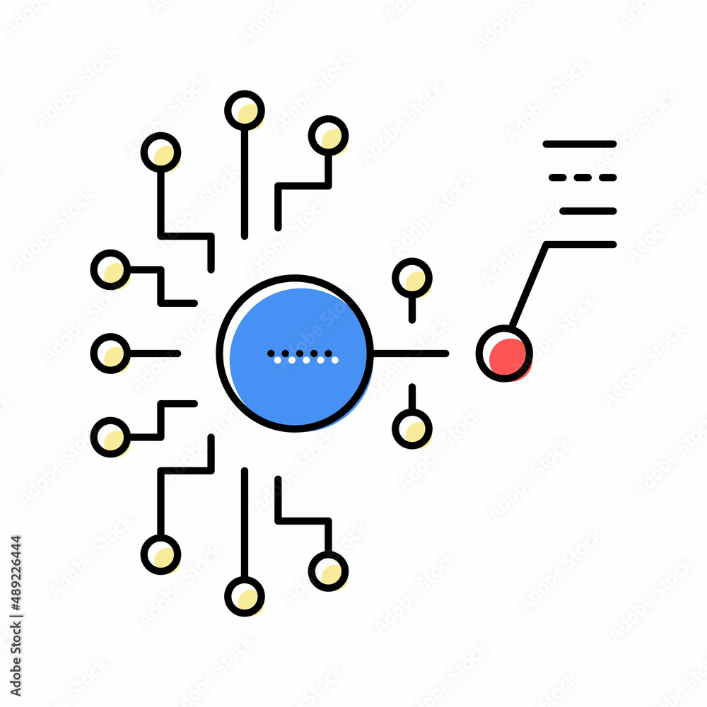 Poster artificial model neural network color icon vector illustration