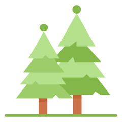 Pine Tree flat icon. Can be used for digital product, presentation, print design and more.