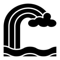 Rainbow glyph icon. Can be used for digital product, presentation, print design and more.