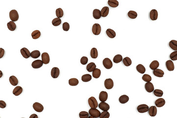 pile of coffee beans. isolated white background