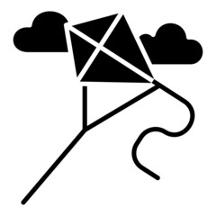 Kite fly glyph icon. Can be used for digital product, presentation, print design and more.