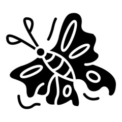 Butterfly glyph icon. Can be used for digital product, presentation, print design and more.