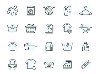 Laundry hand wash spray toilet window house wash bottle. Cleaner service laundry line icon