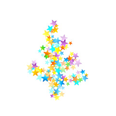 Rainbow Festive Confetti. Carnival Star Falling.