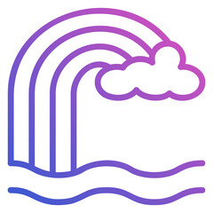 Rainbow line gradient icon. Can be used for digital product, presentation, print design and more.