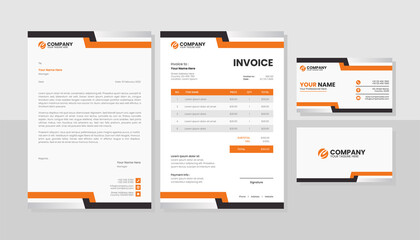 Corporate business stationery pack template