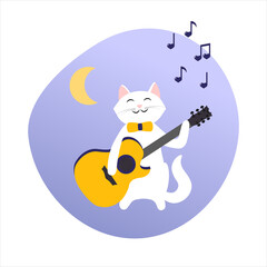 Cat, guitar