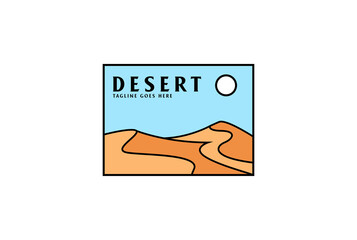 Rectangle Desert for T Shirt Logo Illustration Design Vector
