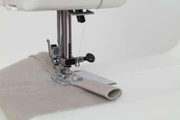 Close up detail of sewing machine.