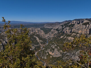 Beautiful panoramic view of famour canyon Verdon Gorge (Gorges du Verdon) in Provence, southern...