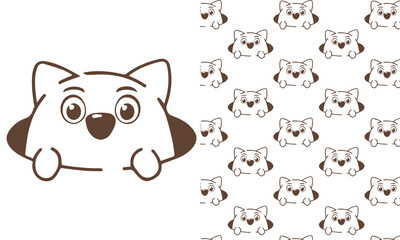 Talpids with big eyes,  seamless pattern, gift wrapping