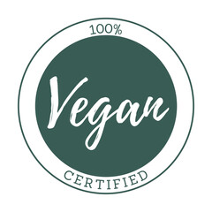 100% certified vegan label symbol