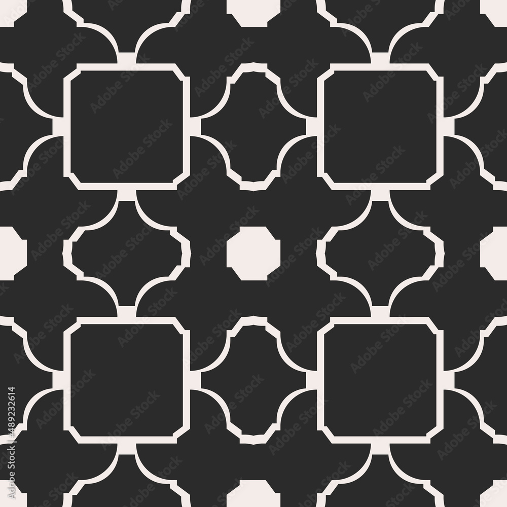 Poster Decorative simple black pattern. Vector from shapes.