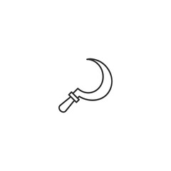 Sickle farming tool line icon. Farm agriculture equipment