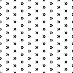Square seamless background pattern from geometric shapes. The pattern is evenly filled with big black double arrow symbols. Vector illustration on white background